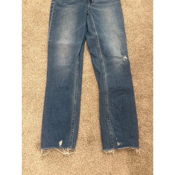 GAP Cigarette High Rise Raw Hem Straight Leg Jeans, sz 4 (27) - Picture 2 of 7